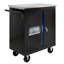 Chariot à outils à double porte avec comptoir en acier inoxydable et 2 freins noir + armoire bleue 4 27,19 po de hauteur