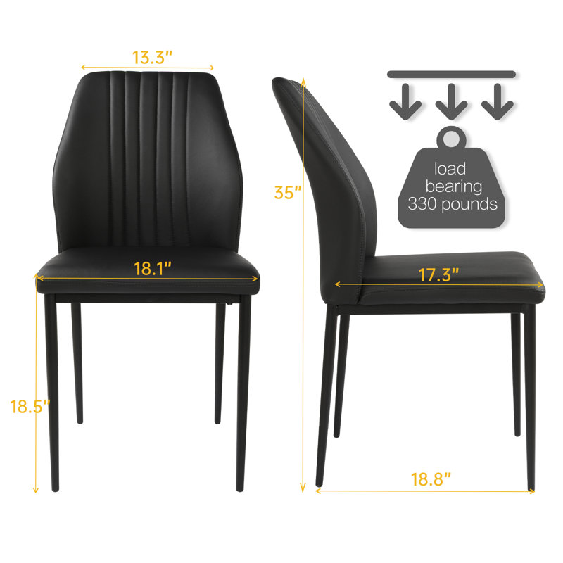 Sroda Upholstered Dining Chair（set of 4）,  Black