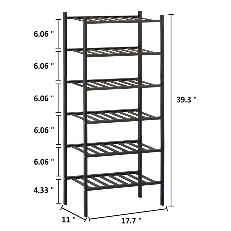Barys 12 Pair Shoe Rack, Black