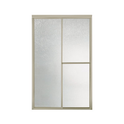 Deluxe 70 in. H Bypass Framed Shower Door with Patterned Glass