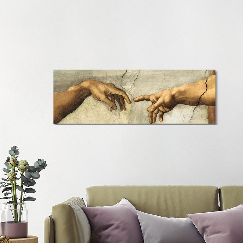 Creazione Di Adamo, Detail by Michelangelo - Wrapped Canvas Panoramic Print, 121.92 cm H x 40.64 cm W x 1.91 cm D