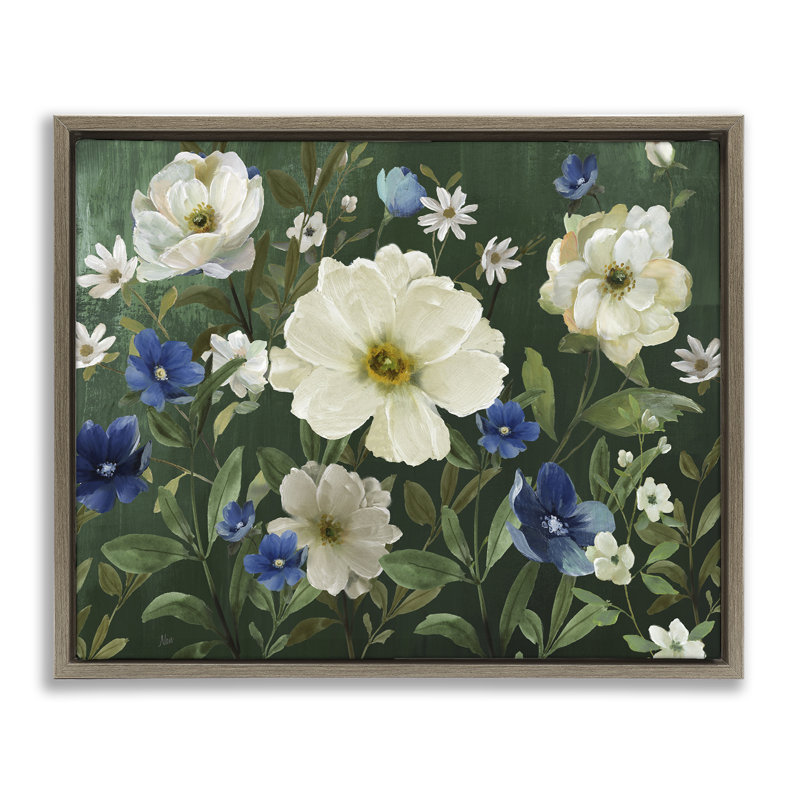 Floraison de fleurs dans la nature, H 25 po x l 31 po, Cadre flottant orme Montalcino