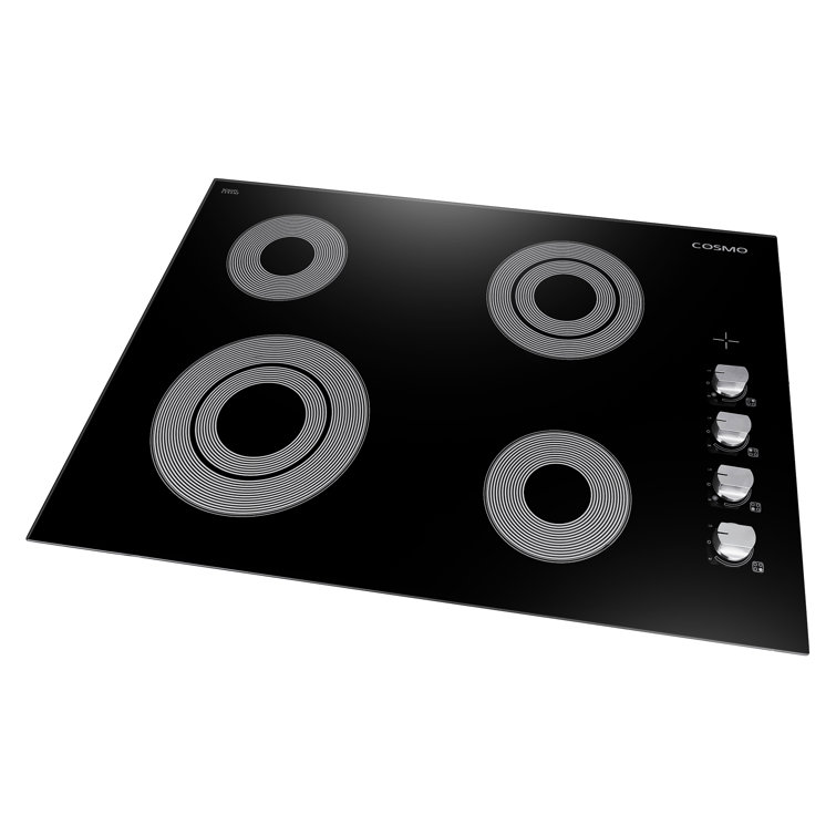 Cosmo 30 in. Electric Ceramic Glass Cooktop with 4 Burners, Dual Zone Elements, Hot Surface Indicator Light and Control Knobs