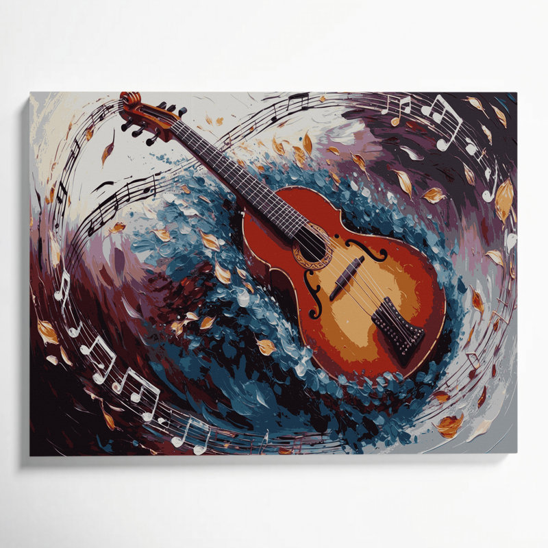 «Music Balalaika Brown», art mural sur toile, H 11 po x l 14 po