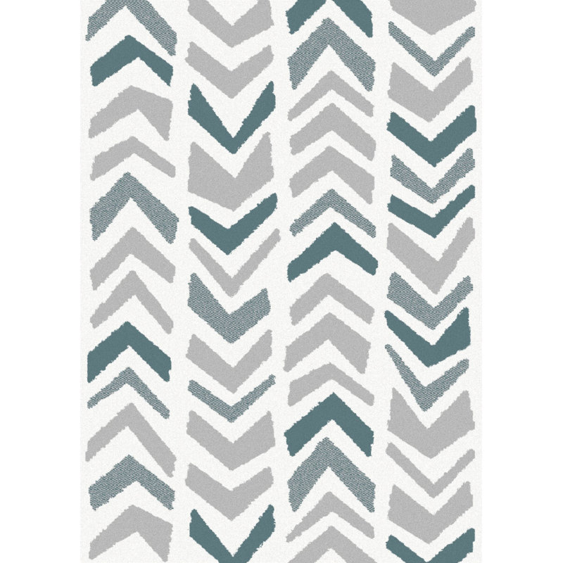 Arden Power Loom Teal/Grey Rug, Rectangle 160 x 220cm