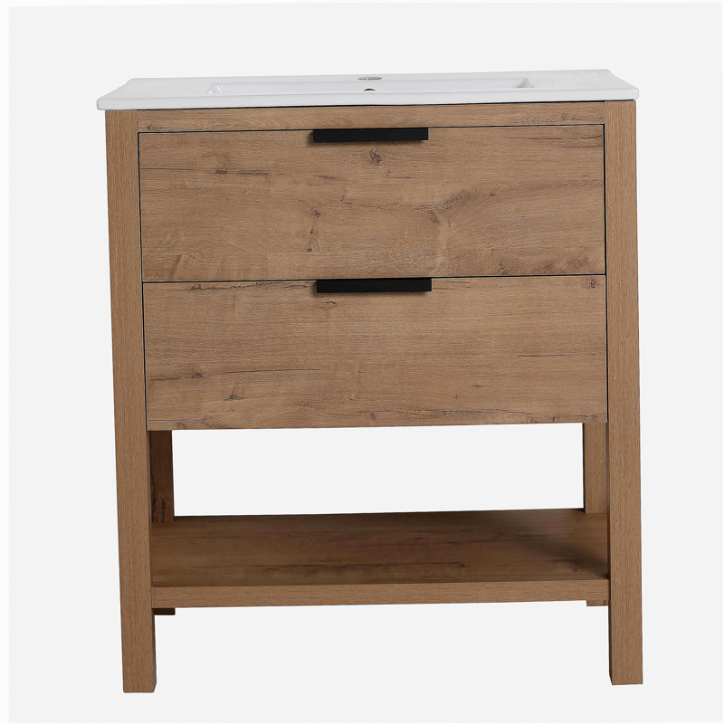 Meuble-lavabo de 30 pouces avec contreplaqué et 2 tiroirs (meuble-lavabo seulement, lavabo non inclus)