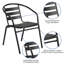 Ensemble repas d'extérieur 5 pièces - table de patio trempé, 4 chaises empilables Flex Comfort