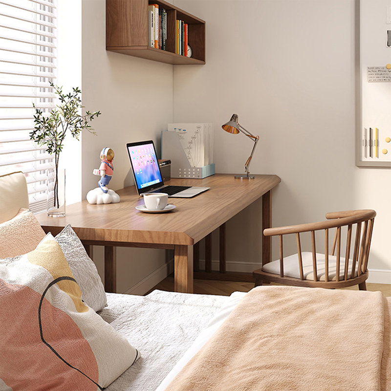 Bureau moderne simple rectangulaire en bois massif, H 29,53 po x l 55,12 po x P 27,56 po