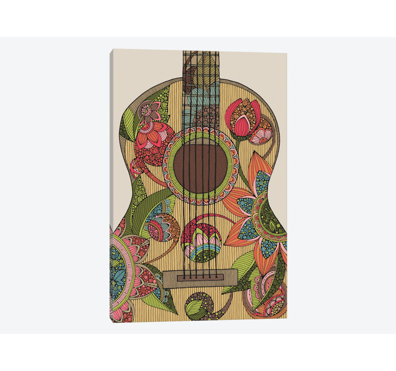 Guitare, impression sur toile tendue, H 26 po x l 18 po x P 1,5 po, Toile tendue