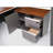 Murwah Walnut-Coloured Office Computer Desk with Cabinet on the Right Side