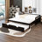 Twin Daybed With Trundle, Extendable Design-1443908147
