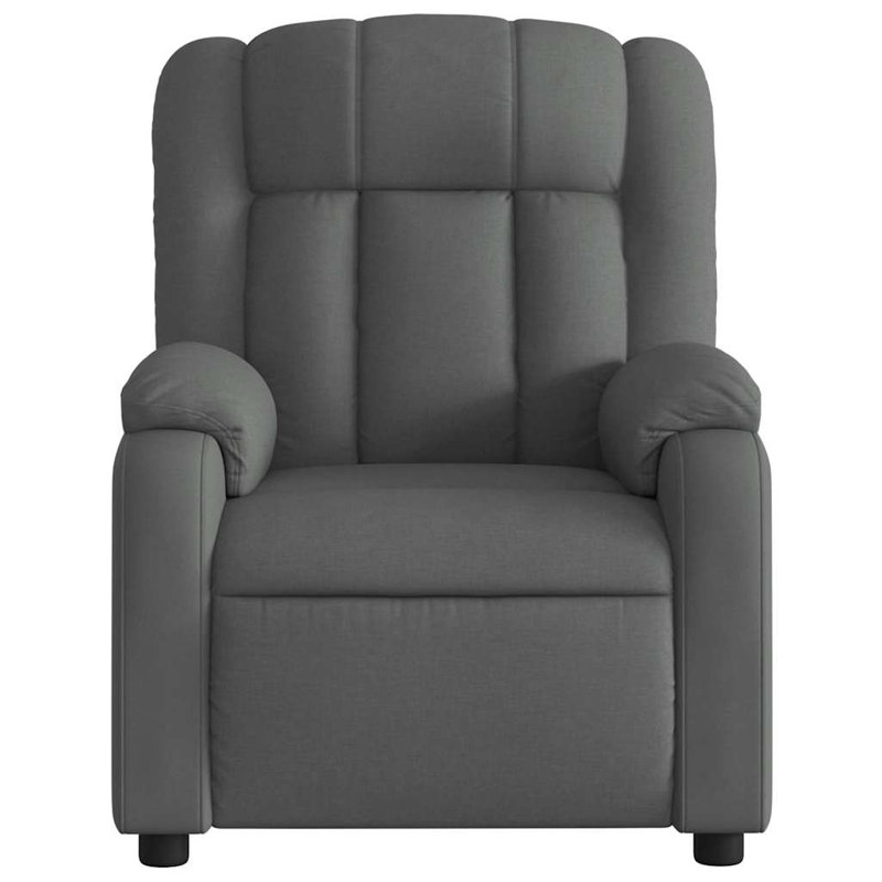 vidaXL Massage Recliner Chair, Adjustable, Dark Gray Polyester, Power