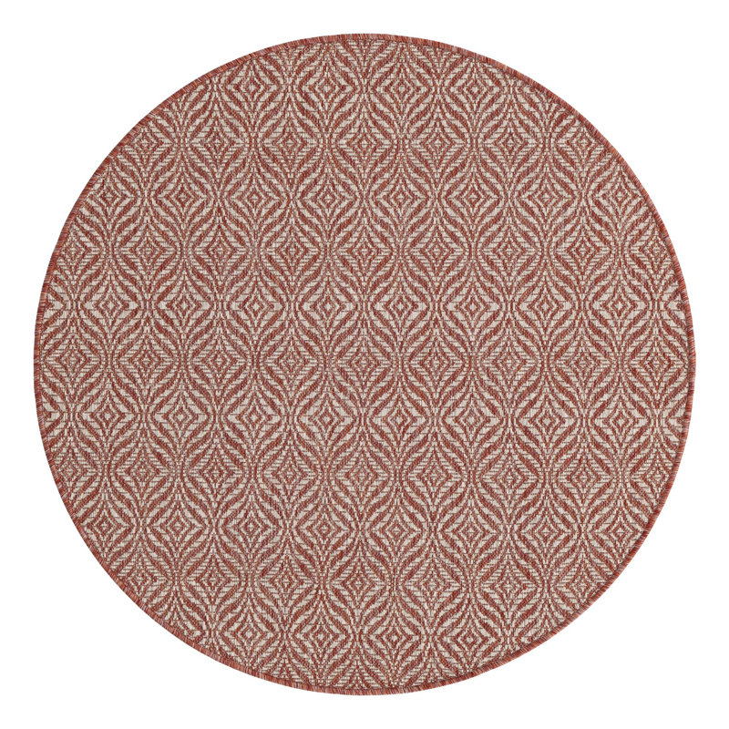 Flara Geometric Indoor / Outdoor Rug, Round 4'1"