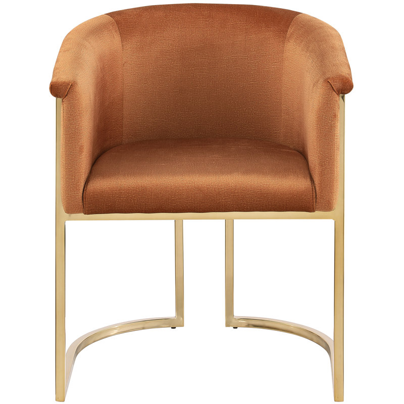Izakeel 19'' H Velvet Upholstered Armchair, Cognac Velvet