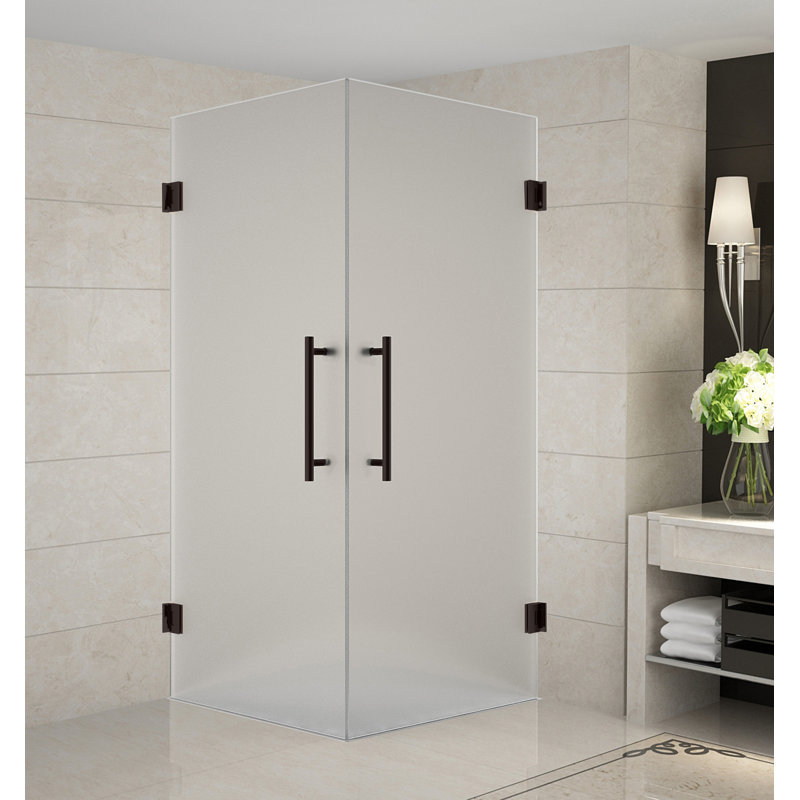 Vanora Completely Frameless 36" x 72" Square Hinged Shower Enclosure
