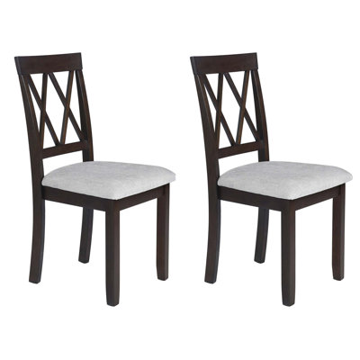 Upholstered Dining Chairs Set of 2 with Solid Wood Legs and Padded Comfort