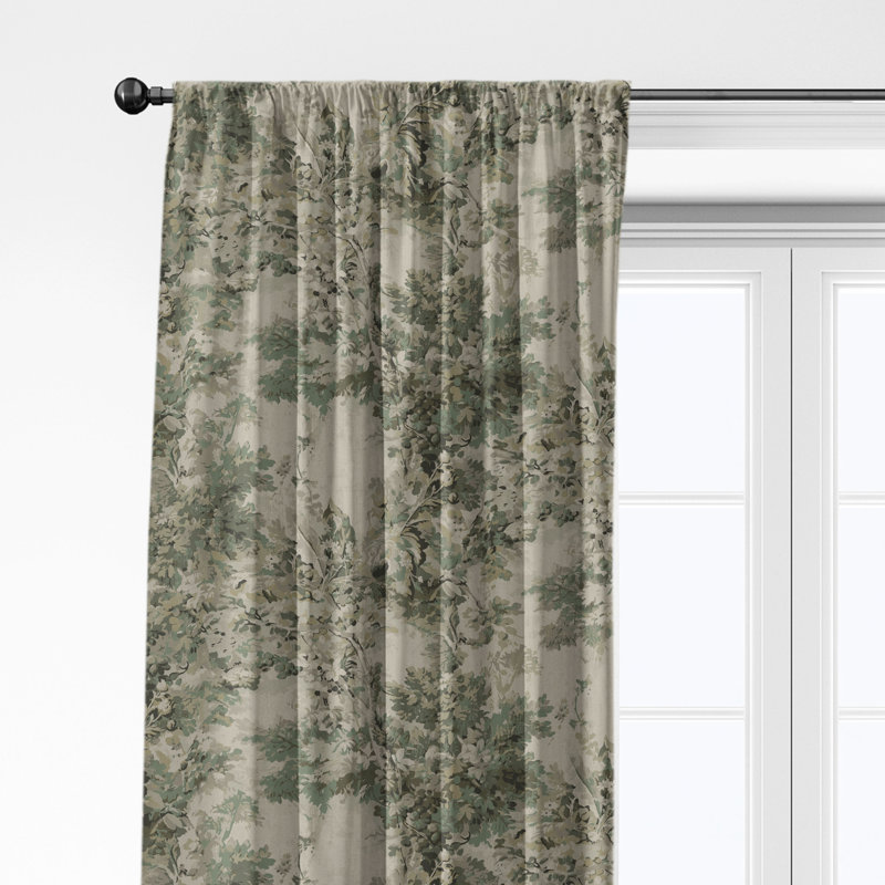 Dolce  Spring Green Cotton Simple Top Pocket Drapery Panel Set of 2, 50" W  x 168" L