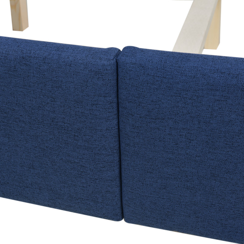 Coleman Upholstered Wingback Bed, King, Dark Sapphire Blue Velvet