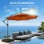 Parasol en porte-à-faux de 120 po, parasol de patio suspendu décalé de 10 pi avec 32 lumières DEL et inclinaison facile, abat-jour de parasol extérieur commercial pour la cour, la piscine, la plage et le jardin-2019512919