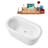 59" Streamline Soaking Glossy White Freestanding Tub and Tray With Internal Drain-101413462