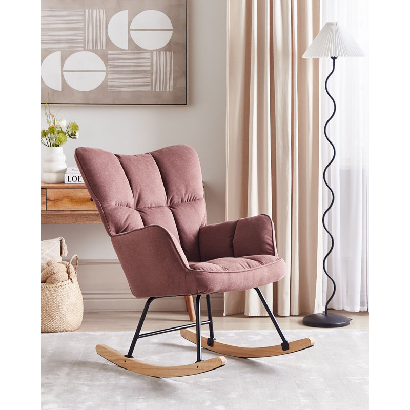 Berton Rocking Chair, Pink Light Wood