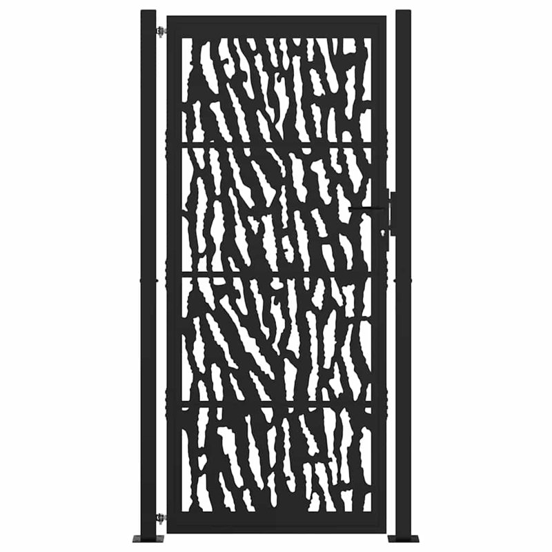 Barrière de jardin en acier vidaXL noir 105 x 205 cm, Noir, 39,4 po x 78,7 po