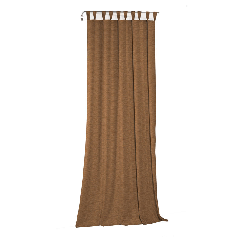 Polyacrylic Opaque Tab Top Curtain Panel, 132cm Width x 335cm Drop, Red-brown