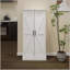 Garde-manger autoportant à DEL avec 2 portes, supports et tablettes réglables pour un rangement polyvalent et une esthétique moderne