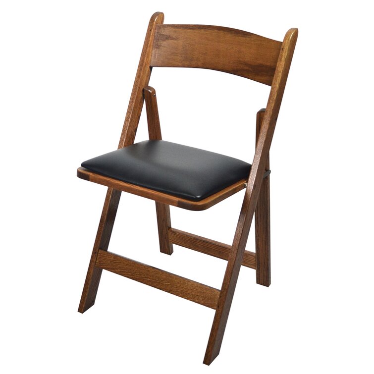 Oak Wood Padded Folding Chair
