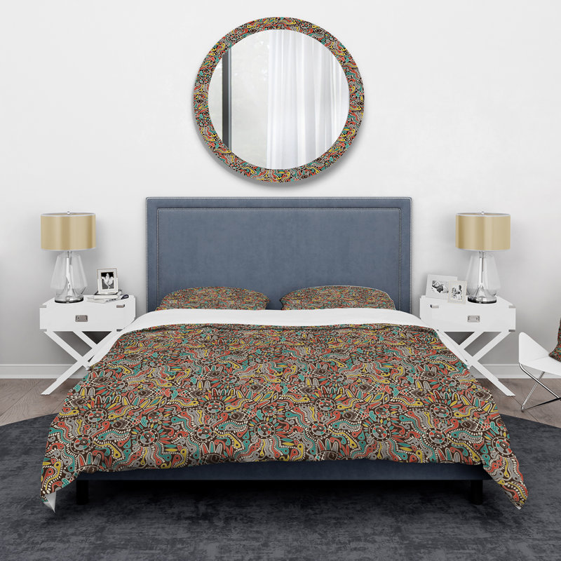 Ensemble de housse de couette moderne en polyester microfibre, Housse de couette pour grand lit + 2 taies décora