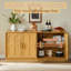 Buffet 66,5 "en bois avec 4 portes arquées, armoire de rangement moderne-726059026