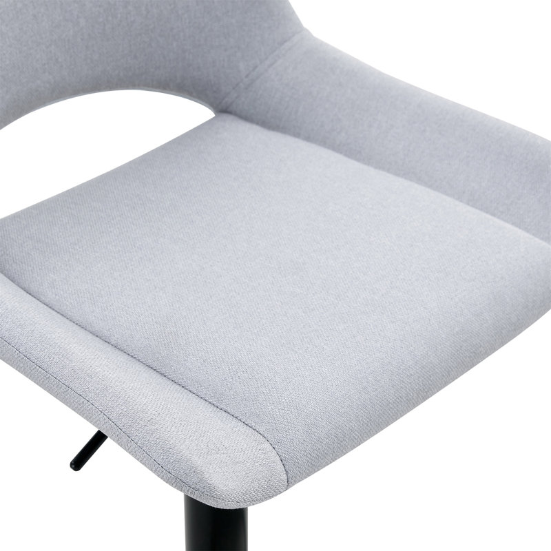 Ensemble de 2 tabourets de bar réglables Modern Modern, tissu en lin gris clair, pouvant supporter jusqu'à 250 lb, convient aux bars à la maison et aux îlots de cuisine.