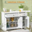 Buffet Buffet, panneau de fibres à densité moyenne blanc moderne avec 2 tiroirs Tablettes réglables | Cadre en panneau de fibres à densité moyenne | Conception anti-basculement