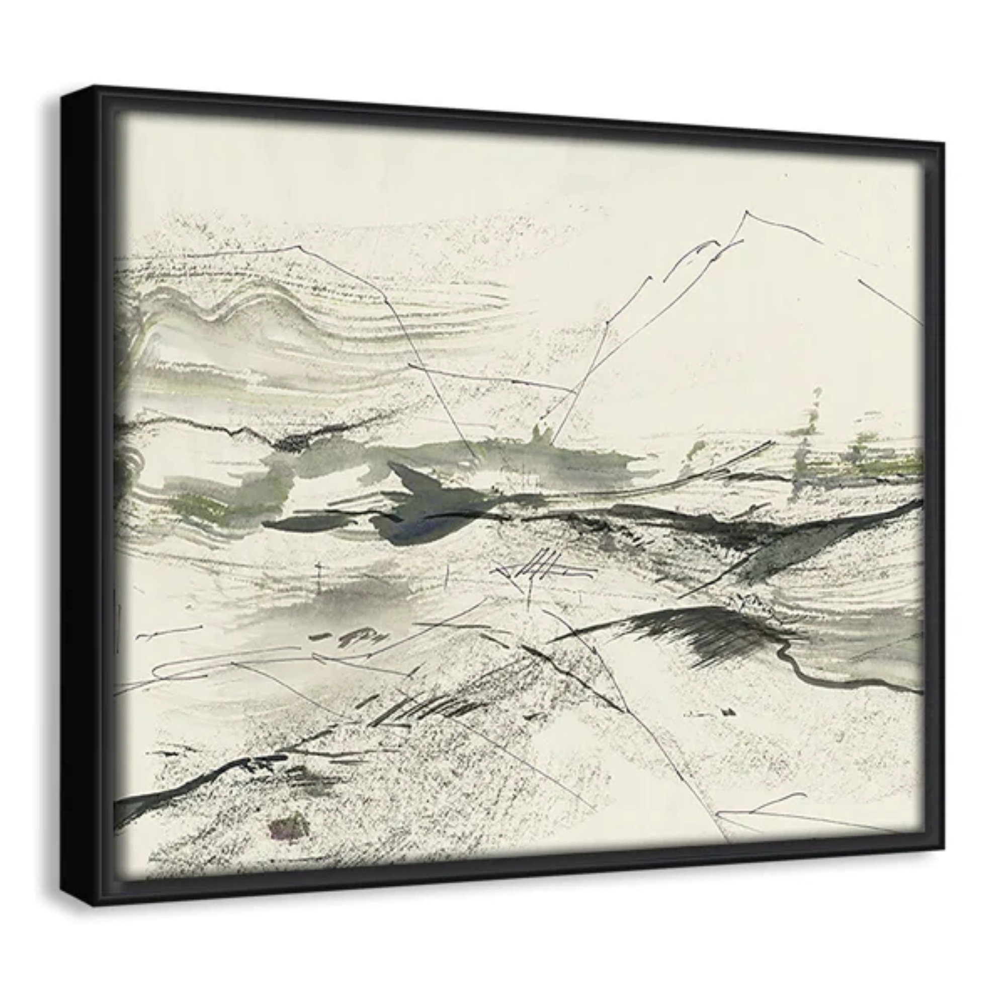 Green Sketches by PI Studio, No Mat, Black Floater Framed, 9.5" H x 11.5" W x 2" D