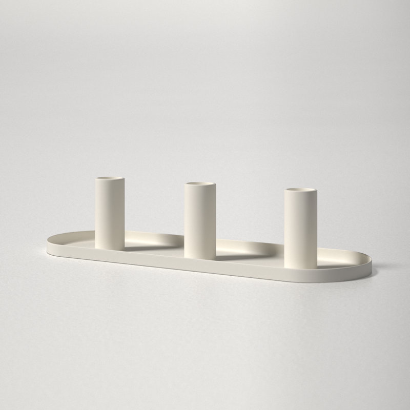 2.5'' H Aluminum Tabletop Candlestick, White