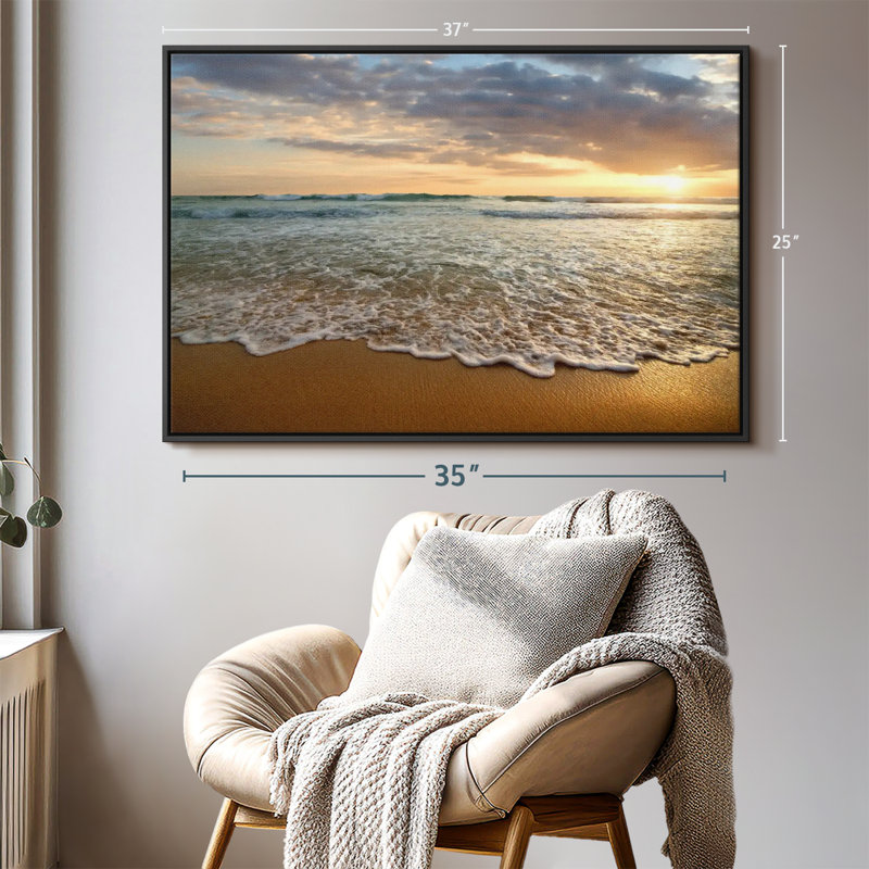 «Calm Ocean Sunset», reproduction sur toile, H 25 po x l 37 po