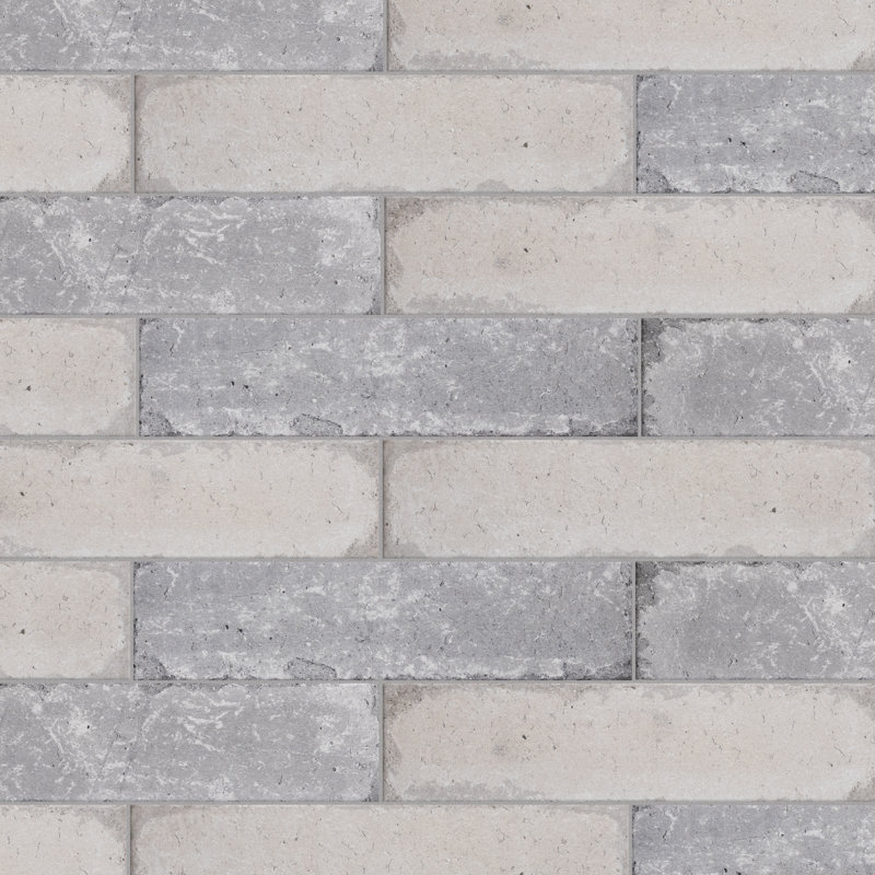 Brickyard 3 In. X 12 In. Porcelain Rustic Wall & Floor Tile, White
