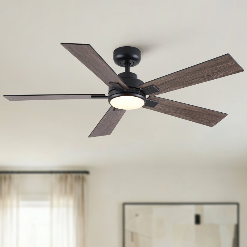 Ventilateur de plafond à DEL 52 po, Noir mat