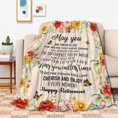 Cadeaux de retraite pour femmes / hommes 2026, infirmières, enseignants, couverture de décorations de fête de retraite, cadeaux d'adieu pour fête de retraite, compagnon de bureau 60 po x 80 po
