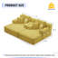 Canapé-lit double surdimensionné en velours côtelé moelleux, canapé-lit convertible avec poches de rangement et coussins moelleux, multifonctionnel pour petits espaces, jaune-131641560