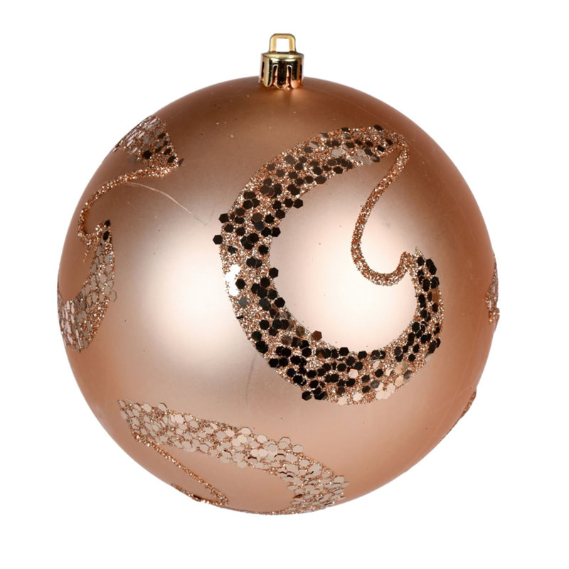 Ornement boule mat à paillettes, Café café au lait