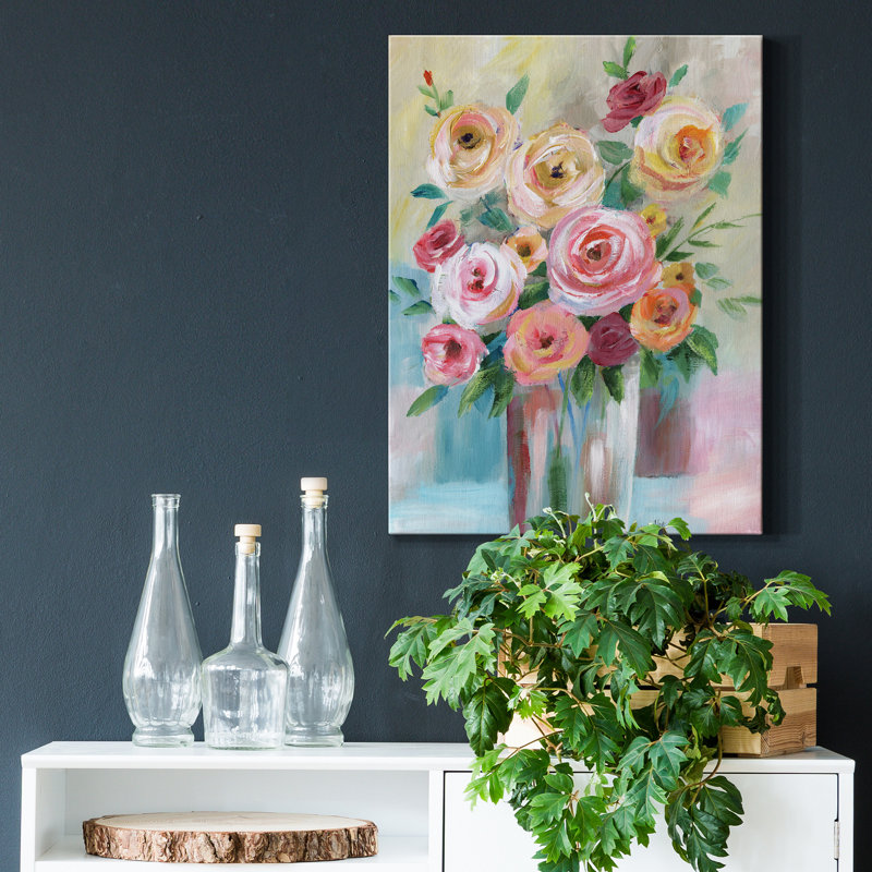 " Bright Bouquet " Painting Print, 48" H x 36" W x 1.5" D