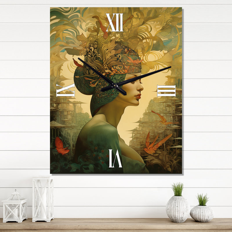 Horloge murale moderne «Goddess Dreams In Tender Tones I», H 28 po x l 12 po x P 1 po