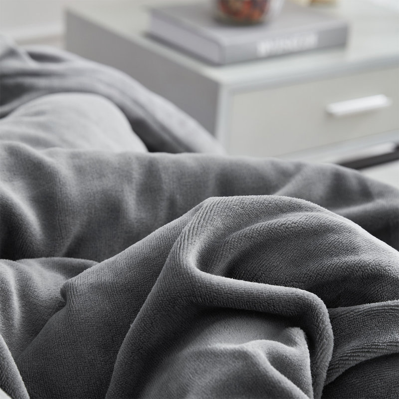 Git Cozy Coma Inducer Velvety Oversized Comforter Set, Gray, Alaskan King