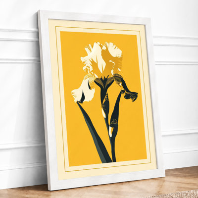 Iris in Gold Botanical - Framed Print