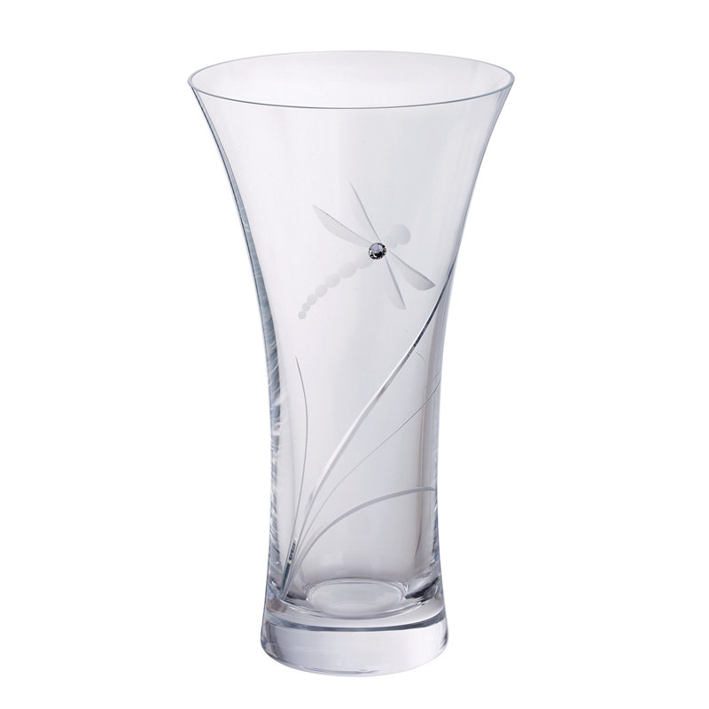 Dartington Crystal Glitz Table Vase, 21.5cm H x 11.8cm W x 11.8cm D