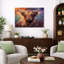 «Highland Cow», art animalier coloré, impression sur toile encadrée-126032041-126032043