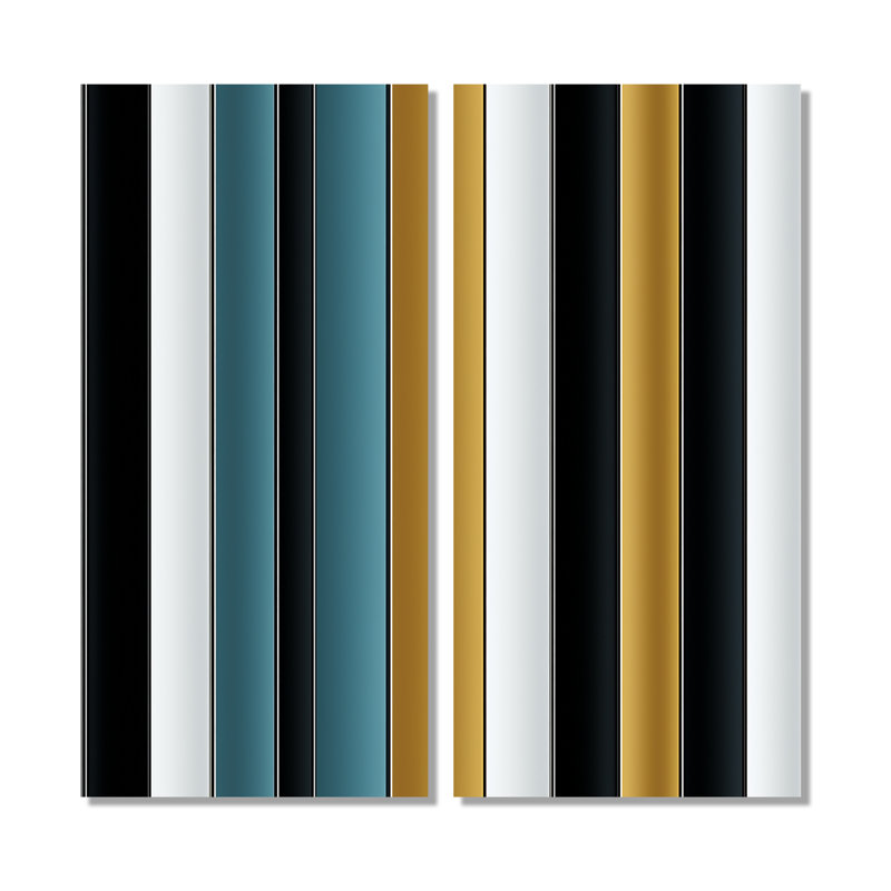 Motif à rayures vertes et dorées classiques - impressions d'art sur toile vertes, 32" H x 32" W, Wrapped Canvas