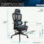 Chaise de bureau inclinable ergonomique en filet avec soutien lombaire et repose-pieds Inbox Zero Ultimate