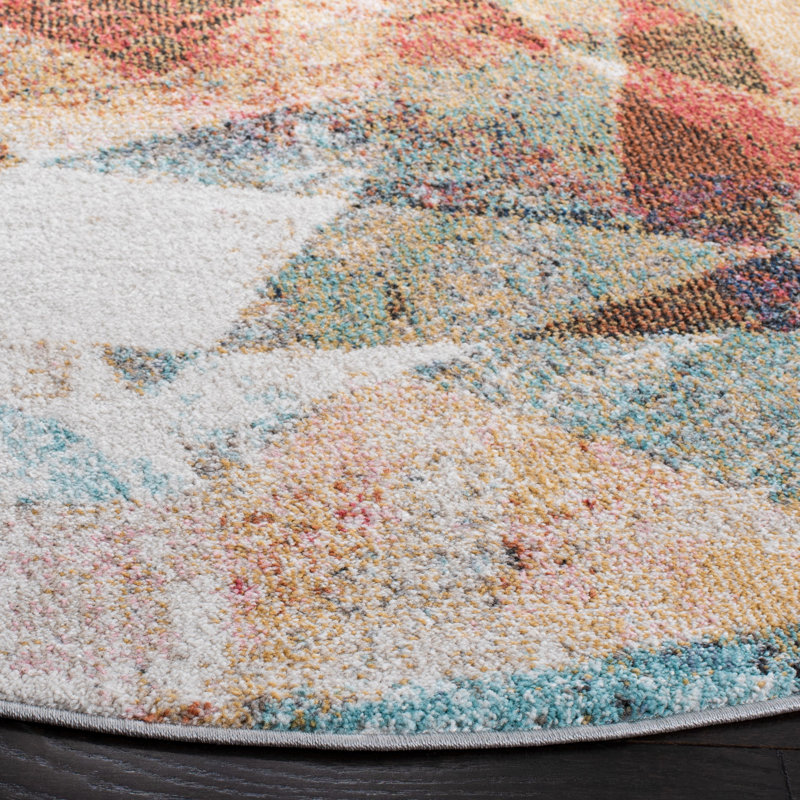 Zahra Performance Geometric Rug, Round 6'7"